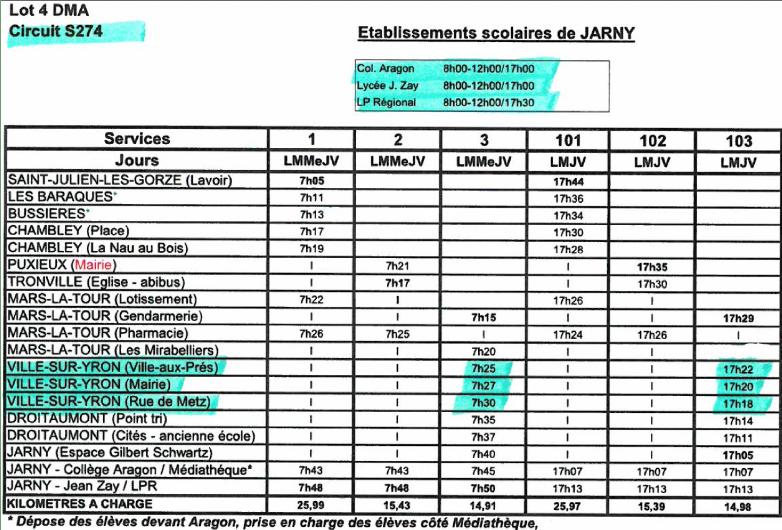 Horaires bus lyce collge